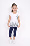 Girl's 2-Piece Set Printed Crew Neck T-Shirt & Basic Plain Leggingsgirl's 2-Piece Set Print