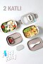 1000 ml Two Layers Three Compartments Stainless Steel Bento Lunch Box New Generation Lunch Box - Sauce Bowl Included - 2