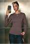 Women's Striped Crew Neck Long Sleeve Basic T-Shirt-Blouse, Relaxed Fit - 2