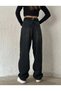 Baggy Buckle Detail Loose Fit Wide Leg Comfortable Baggy Jean Denim Pants - 3