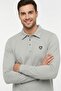 Men's Polo Collar Cotton Standard Fit Comfortable Cut Long Sleeve Plain Basic Sweatshirt - 5