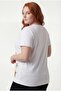 Women's Plus Size Glittery Star Printed White-Yellow Blouse - 6