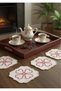 6 Pieces of Heart Detailed Presentation Napkins, Cocktail Napkins, Coffee Side Presentation Napkins, Presentation Napkins, Coasters