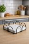 Square Black Napkin Holder Metal Black Colored Countertop Table Top Napkin Holder - 4