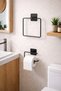 Adhesive Square Towel Holder Towel Rack and Toilet Paper Holder Practical Bathroom Set of 2 - 2