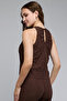 Women Brown Schiffli Sleeveless Top - 4
