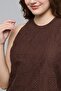Women Brown Schiffli Sleeveless Top - 6