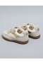 Girls Sand Color Block Velcro Closure Sneakers - 4
