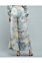 Patterned Wide Leg Pants with Elastic Waist - 5