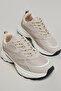 Women Beige Textured Chunky Sneakers - 6