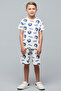 Sonic Print T-Shirt with Crew Neck and Short Sleeves - 5