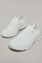 Women Ivory Textured Knitted Slip On Shoes - 5