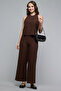 Women Brown Schiffli Sleeveless Top - 2
