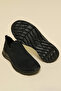 Women Black Textured Knitted Slip On Shoes - 4