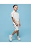 Boys Beige Jacquard Shirt and Shorts Set - 3