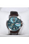 Men's Automatic Green Dial Brown Leather Strap Watch - 3