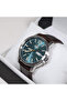 Men's Automatic Green Dial Brown Leather Strap Watch - 4