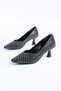 Zivonse V Mouth Pearl Stone Women's Evening Dress Shoes Black - 3