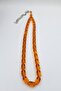 Transparent Orange Capsule Cut Amber Prayer Bead - 5