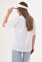Women's Printed Detailed Crew Neck Oversize T-Shirt - 260070 - 5