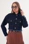 Women's Tassel Detailed Short Denim Jacket - 260179 - 4