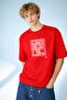 Men's Let Your Dreams Set Sail Printed Red T-Shirt with Sailboat Pattern - 2