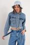 Women's Tassel Detailed Short Denim Jacket - 260179