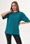Women's Crew Neck Oversize T-Shirt with Back Print Detail - 260151 - 4
