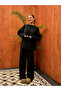 Black Circular Neck Tricot Suit - 3
