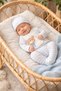5-Piece Cotton Cute Teddy Bear Patterned Newborn Baby Boy Hospital Discharge Bodysuit Set 0-3 Months (Boxed)