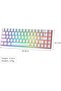 Portable 60% Mechanical Gaming Keyboard, Red Switch, PBT Pudding Keycaps RGB Backlit Compact 68 Keys Mini Wired Office Keyboard for Windows Laptop PC - White - 8