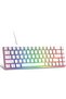Portable 60% Mechanical Gaming Keyboard, Red Switch, PBT Pudding Keycaps RGB Backlit Compact 68 Keys Mini Wired Office Keyboard for Windows Laptop PC - White