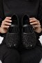 Women’s Black Buckled Sequined Ballet Flats 1cm BYNDPUL01 - 4