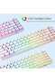 Portable 60% Mechanical Gaming Keyboard, Red Switch, PBT Pudding Keycaps RGB Backlit Compact 68 Keys Mini Wired Office Keyboard for Windows Laptop PC - White - 5