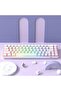 Portable 60% Mechanical Gaming Keyboard, Red Switch, PBT Pudding Keycaps RGB Backlit Compact 68 Keys Mini Wired Office Keyboard for Windows Laptop PC - White - 7
