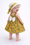 Sweet Baby Girl Lemon Patterned Summer Dress with Hat Sleeveless Cotton Dress - 7