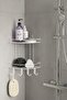 Bathroom Corner Shelf Hanging Shower Organizer and Shampoo Holder 2-Tier White Ek-02