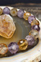 Citrine, Ametrine Special Crystal Cut Natural Stone Bracelet 8 mm - 2