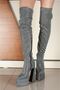 Brewery Gray Glitter Double Platform Design Women's Boots High Heeled Shoes - 2