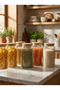Set of 6 Vacuum-Sealed Large Glass Storage Containers – 1500 Cc with Bamboo Lids - 4