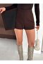 Button Detailed Polyviscon Fabric Short Skirt - 6