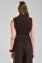 Women's Knitwear Knitted Sleeveless Turtleneck Design Blouse - 6