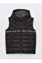 Black Hooded Boy's Puffer Vest - 4