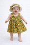 Sweet Baby Girl Lemon Patterned Summer Dress with Hat Sleeveless Cotton Dress - 5
