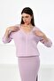 Lilac V-Neck Viscose Women's Knitwear Sweater