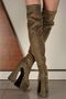 Gold Glittery Double Platform Design Women's Boots High Heeled Shoes - 3