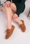 Women's Taba Calf Suede Bead Detailed Loafer Daily Use Shoes - 4
