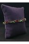 Leaf Green and Red Stone Stylish Daily Nature Steel Bracelet Ivy Rose Themed Jewelry Accessory - 3