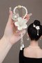 Women's Bun Hair Clip Gold Metal New Style Dangle Crystal Jewelled Clip