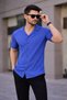 short sleeve waffle shirt cotton comfortable slim fit cut narrow cut summer t-shirt